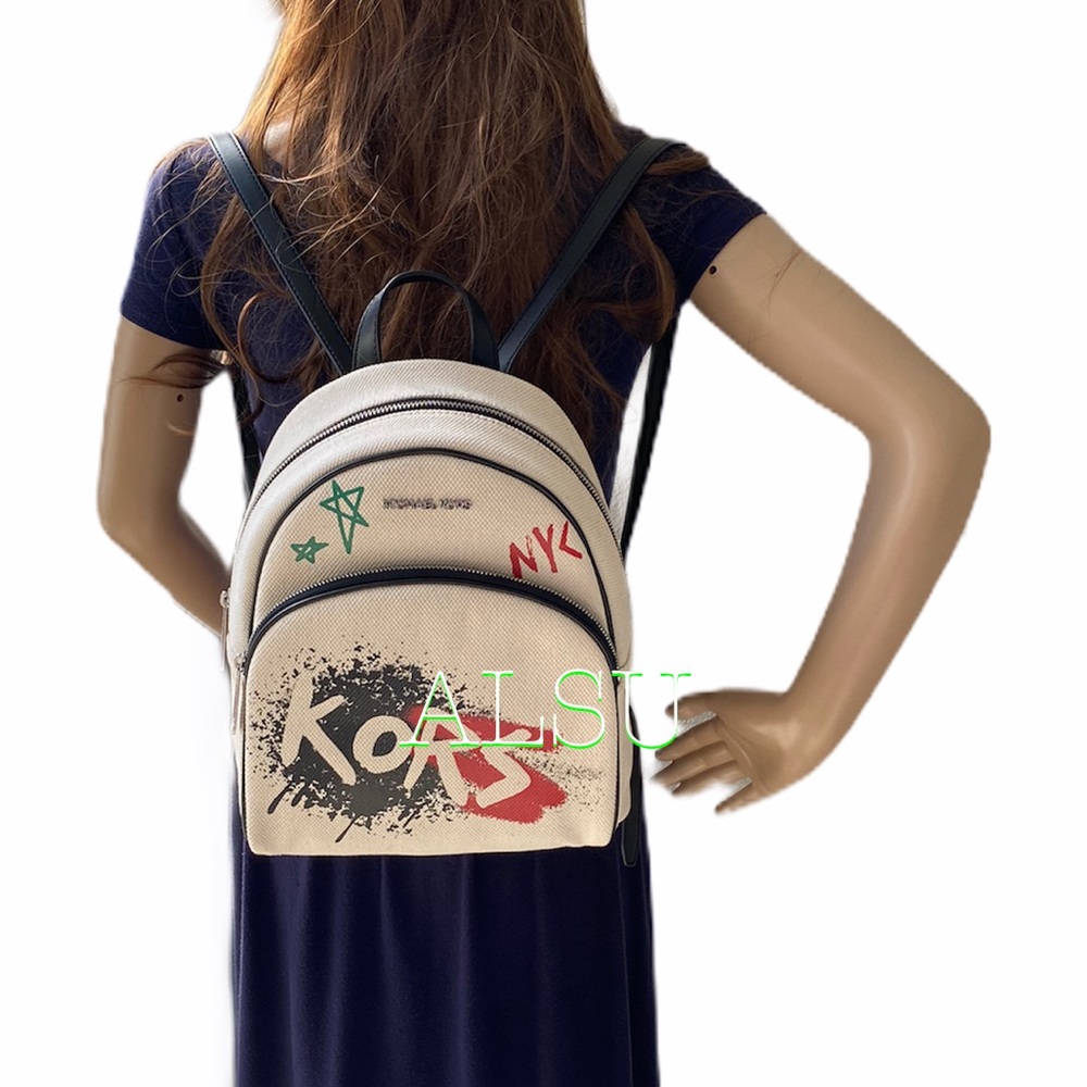 Michael Kors Abbey Backpack Medium Canvas Print - Picture 1 of 8